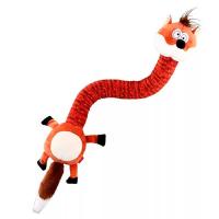 Игрушка "GiGwi" для собак "Лиса с пищалкой с хрустящей шеей", 40 см фото в интернет-магазине ZooVsem.by