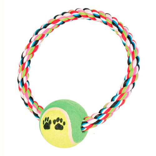 Игрушка "TRIXIE" для собаки "DENTAfun" в виде кольца с тенисным мячиком, Ø 18 см фото в интернет-магазине ZooVsem.by