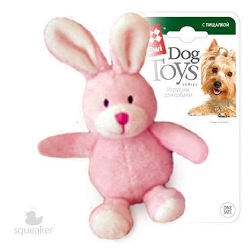 Игрушка "GiGwi" для собак "Заяц" с пищалкой, 11 см фото в интернет-магазине ZooVsem.by