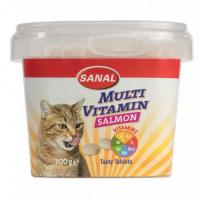 Лакомство "Sanal" для кошек "Multi Vitamin" с лососем, 100 г фото в интернет-магазине ZooVsem.by