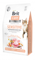 Brit Care Cat GF Sensitive Healthy Digestion & Delicate Taste (лосось, индейка) фото в интернет-магазине ZooVsem.by