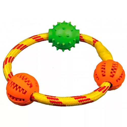 Игрушка "TRIXIE" для собаки "DENTAfun" в виде кольца с шариками, Ø 20 см фото в интернет-магазине ZooVsem.by