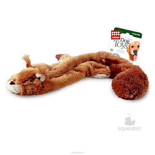 Игрушка "GiGwi" для собак "Белка" с пищалками, 61см фото в интернет-магазине ZooVsem.by