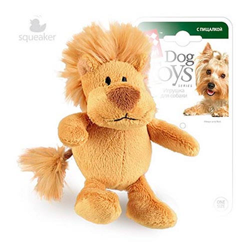 Игрушка "GiGwi" для собак "Лев" с пищалкой, 10 см фото в интернет-магазине ZooVsem.by