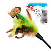 Дразнилка "GiGwi" для кошек на стеке с рыбками и перьями, 75 см фото в интернет-магазине ZooVsem.by