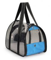Переноска-сумка с прозрачными стенками для питомцев до 5 кг, синяя, 42x25x25 см фото в интернет-магазине ZooVsem.by