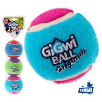 Игрушка "GiGwi" для собак "Теннисный мяч" Ø 8 см (3 штуки с пищалкой) фото в интернет-магазине ZooVsem.by