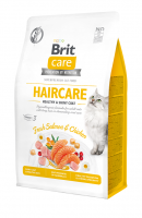 Brit Care Cat GF Haircare Healthy & Shiny Coat (лосось, курица) фото в интернет-магазине ZooVsem.by