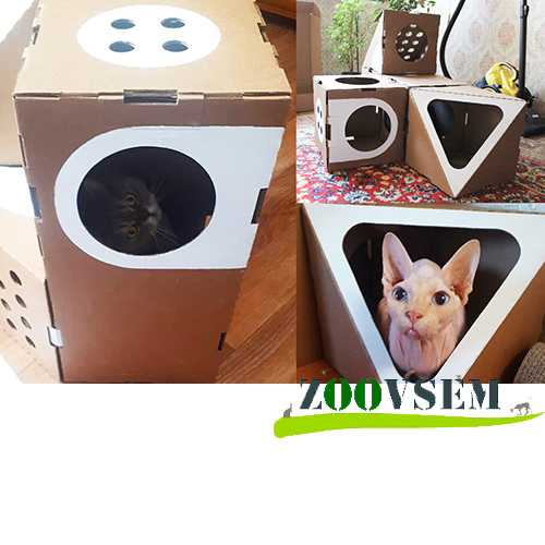 Домик-комплекс для кошек из картона купить в Минске интернет магазин