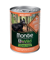 Monge BWild GF Mini Adult Anatra (400 г х 6 уп.) для собак малых пород, беззерновое питание с уткой, тыквой и цукини  фото в интернет-магазине ZooVsem.by