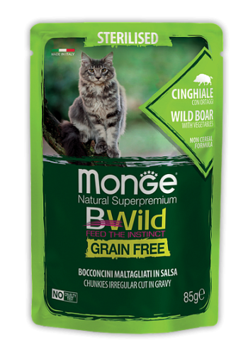 Monge Cat BWild Bocconcini Cinghiale (85 г х 28 уп.) фото в интернет-магазине ZooVsem.by