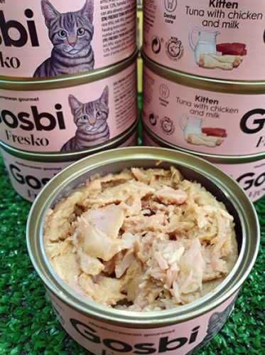 Gosbi Fresco Kitten Tuna Chicken & Milk фото в интернет-магазине ZooVsem.by