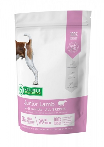 Nature's Protection Junior Lamb (ягненок) для щенков всех пород от 2 до 18 месяцев фото в интернет-магазине ZooVsem.by