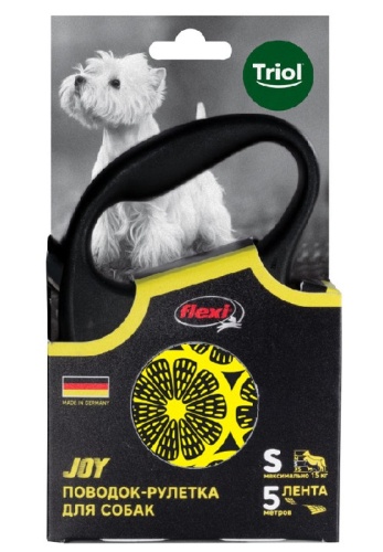 Поводок-рулетка Triol-Flexi для собак Joy Lemon фото в интернет-магазине ZooVsem.by