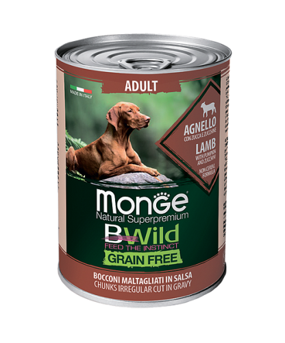 Monge BWild GF All Breeds Adult Agnello (400 г х 6 уп.) с ягненком фото в интернет-магазине ZooVsem.by