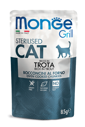 Monge Cat GRILL Trota Sterilised (85 г х 28 уп.) фото в интернет-магазине ZooVsem.by
